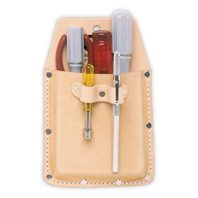 CLC 409 Top Grain Box-Shaped Pouch with Loops