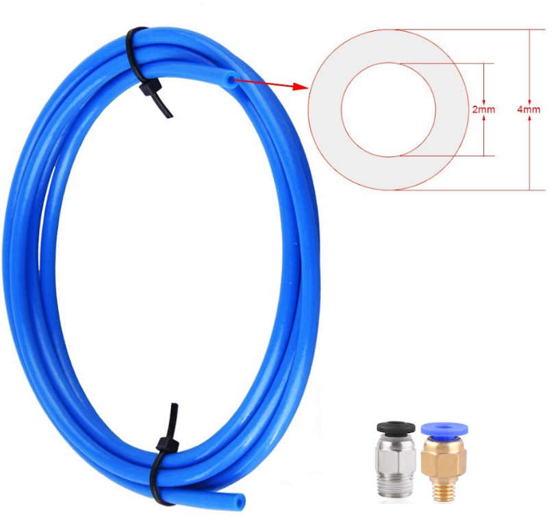 1.75mm x 1.5M PTFE Bowden Tube Upgrade w/Fittings (For 3D PRinters)