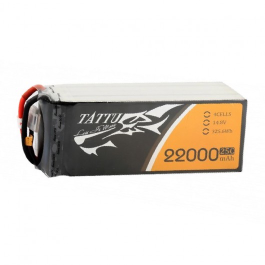 Tattu 3200mAh 14.8V 25C 4S1P Lipo Battery Pack without plug (no plug) | TA-25C-22000-4S1P