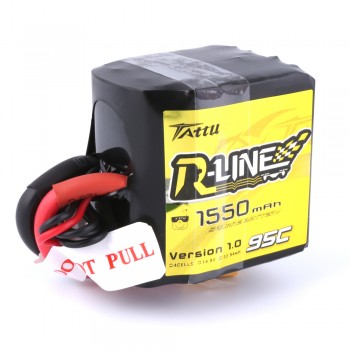 Tattu R-Line 1550mAh 95C 4S1P Square lipo battery pack with XT60 Plug | TA-RL-95C-1550-4S1P-Square