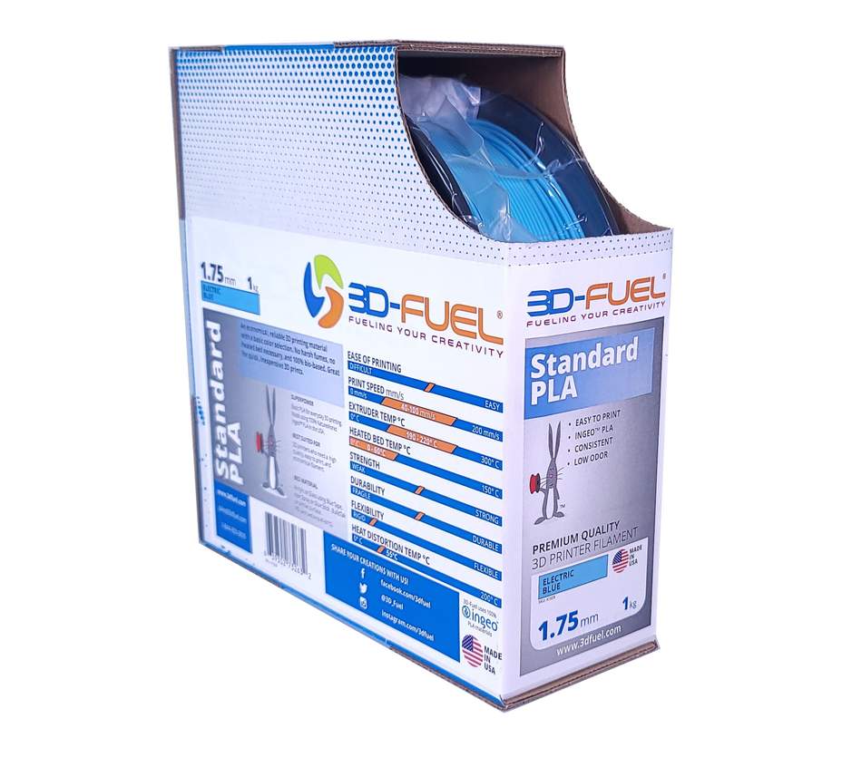 3D Fuel Standard PLA - Electric Blue 1.75mm 1 kg Roll