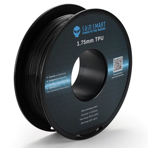 SainSmart TPU Filament 1.75mm 0.8kg / 1.76lb Roll Black