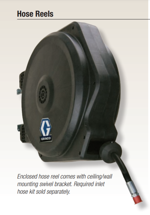 Graco 24F737 Air/Hose Reel with Wall Mounting Inlet Bracket 3/8 x 35