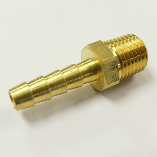 E|Q 145-28-2 Hose End - Brass 1/4" Barbed to 1/4" NPT