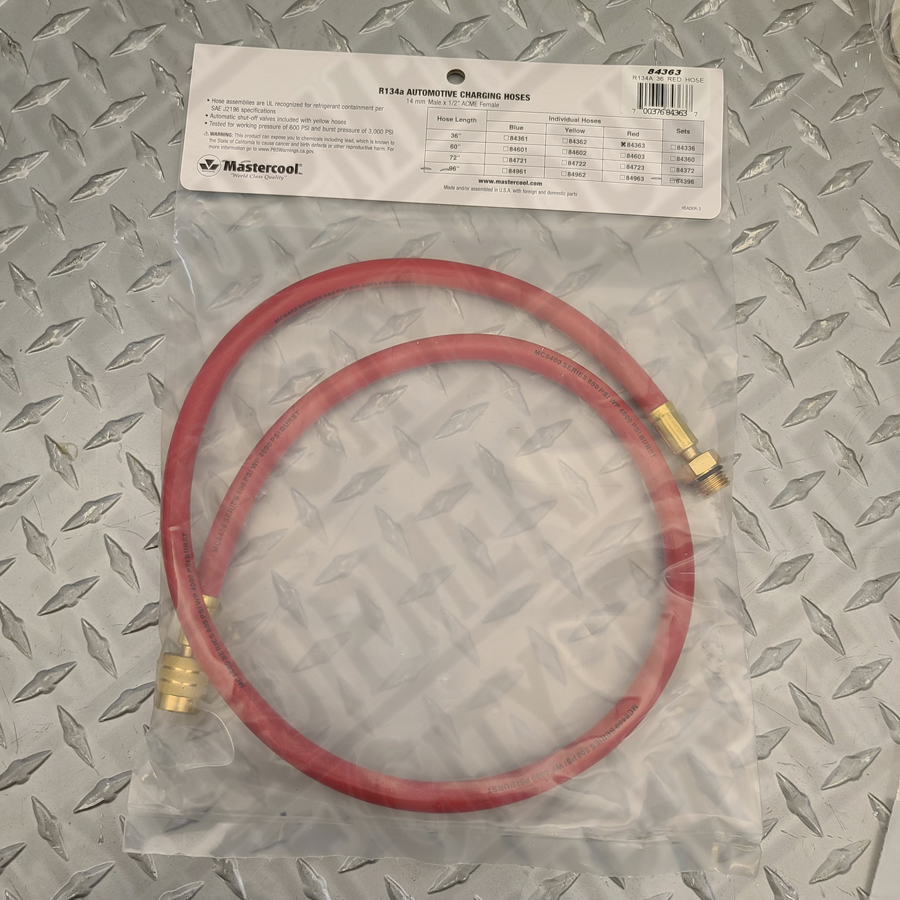 Mastercool 84363 36 inch Red R134A Hose