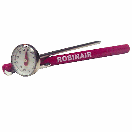 10945 ROBINAIR DIAL THERMOMETER  0-220 DEGREES F  LARGE