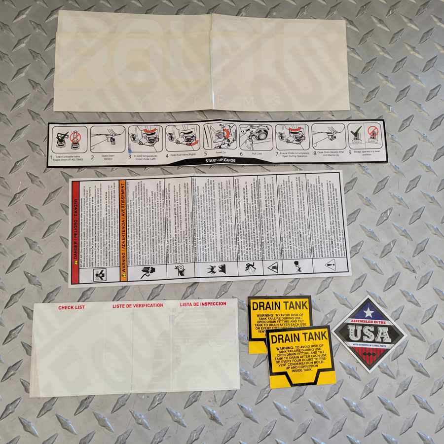 Rolair DECALSET-BD-GAS  DECAL SET BELT DRIVE - GAS