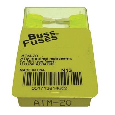 FU20BXM TMR MINI 20 AMP BLADE FUSE (100 PER BOX - 20 BOXES OF 5)